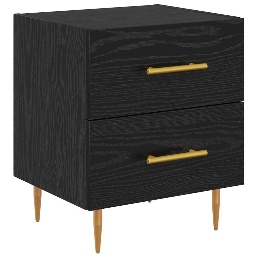 Nachttisch 2 Stk. Schwarz Eichen-Optik 40 x 35 x 47,5 cm