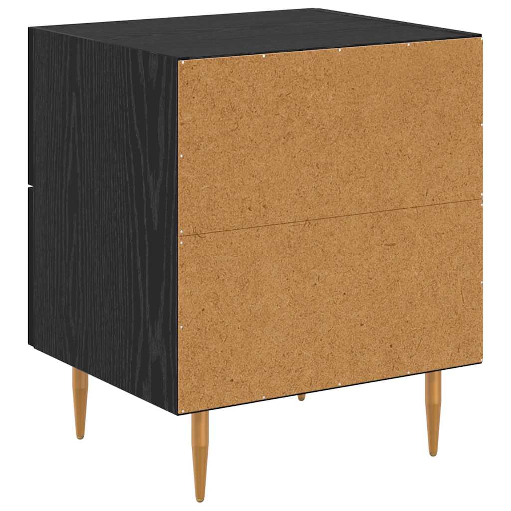 Nachttisch 2 Stk. Schwarz Eichen-Optik 40 x 35 x 47,5 cm