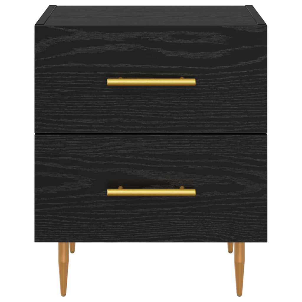 Nachttisch 2 Stk. Schwarz Eichen-Optik 40 x 35 x 47,5 cm