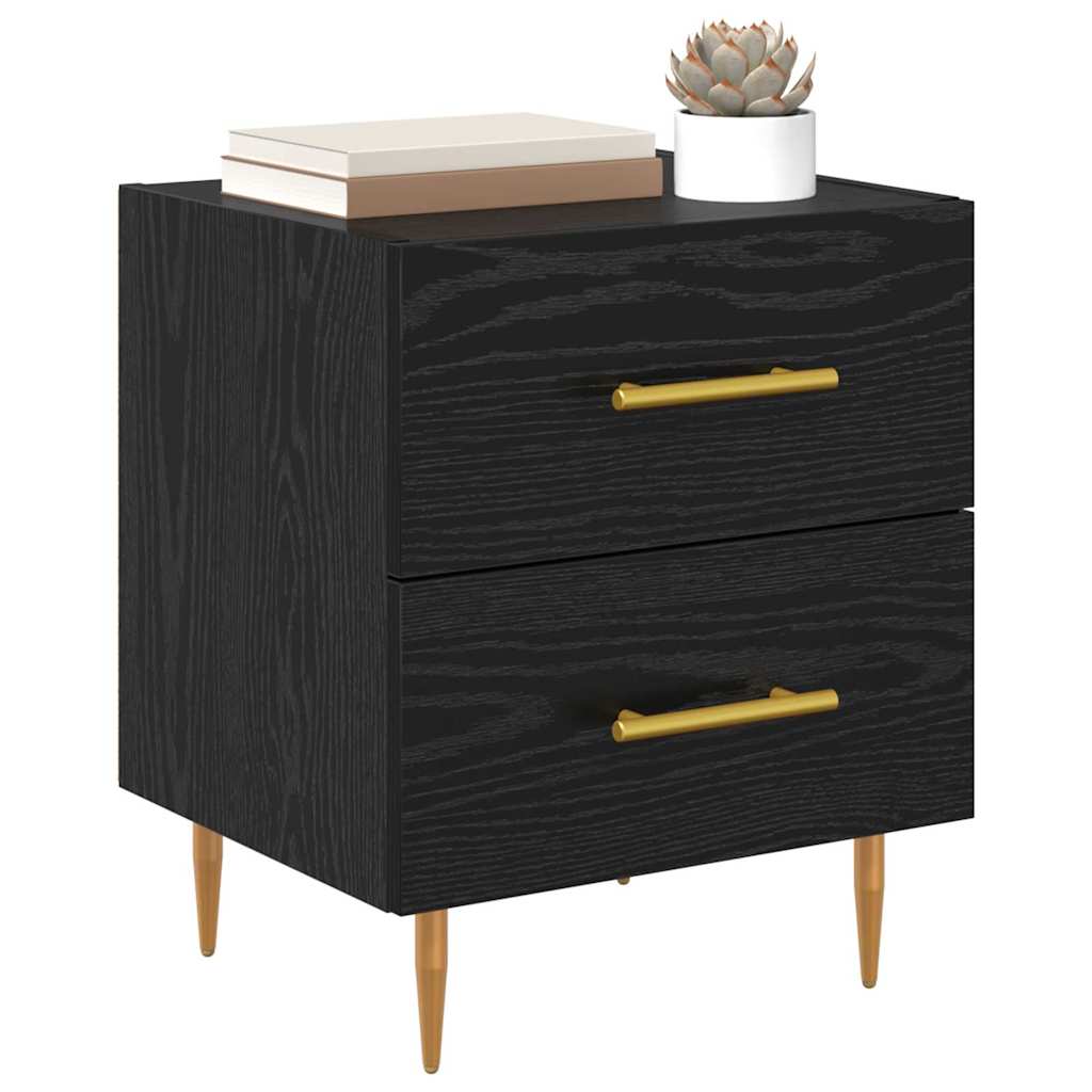 Nachttisch 2 Stk. Schwarz Eichen-Optik 40 x 35 x 47,5 cm
