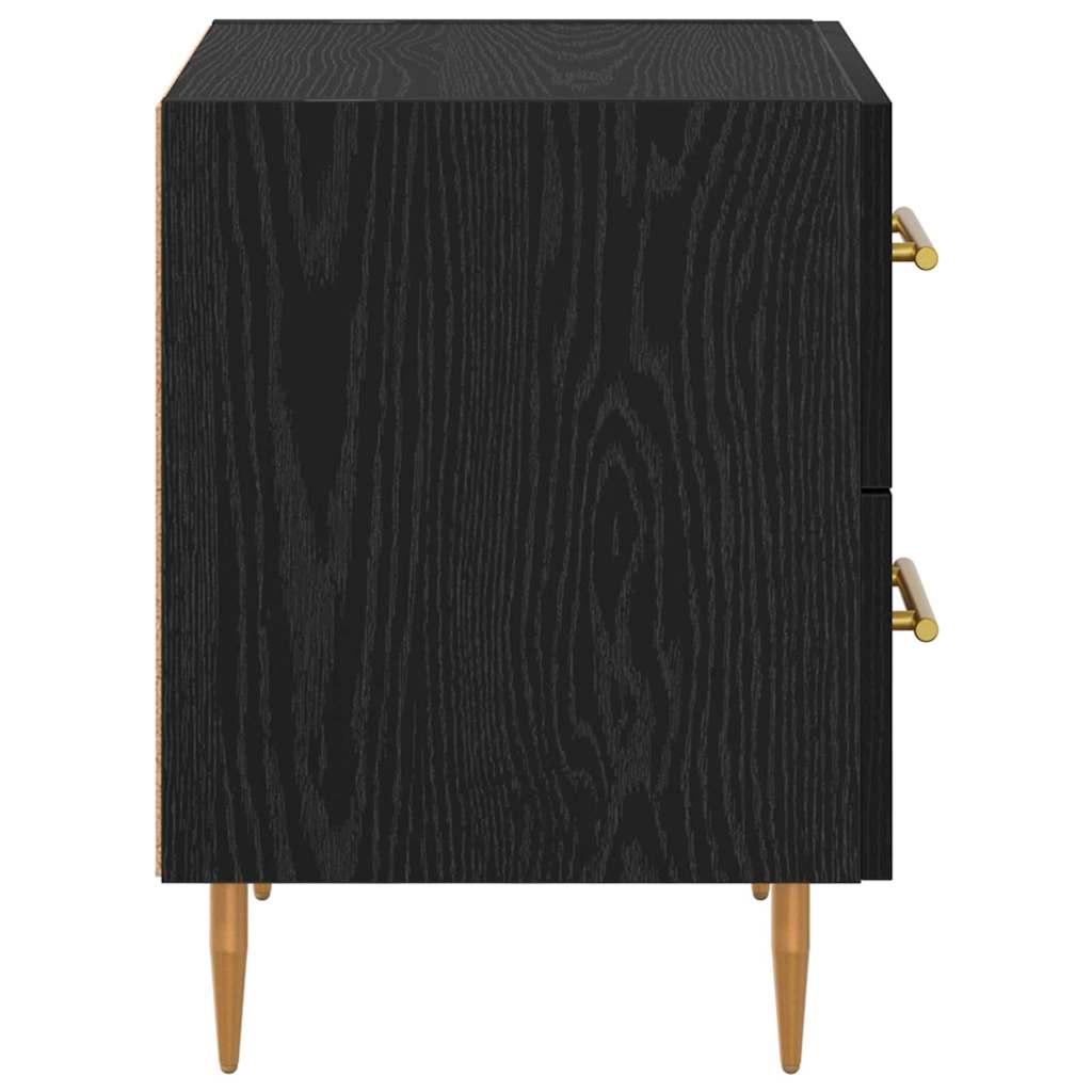 Nachttisch 2 Stk. Schwarz Eichen-Optik 40 x 35 x 47,5 cm
