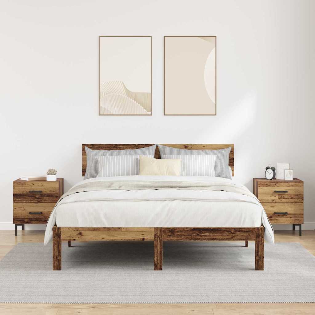 Nachttisch 2 stk. Altholz 40 x 35 x 47,5 cm Holzwerkstoff