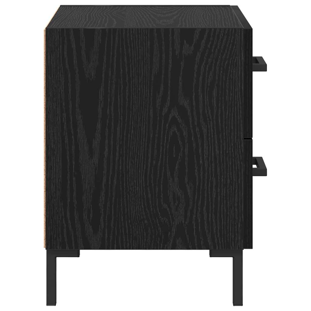 Nachttisch Schwarz Eichen-Optik 40 x 35 x 47,5 cm Holzwerkstoff