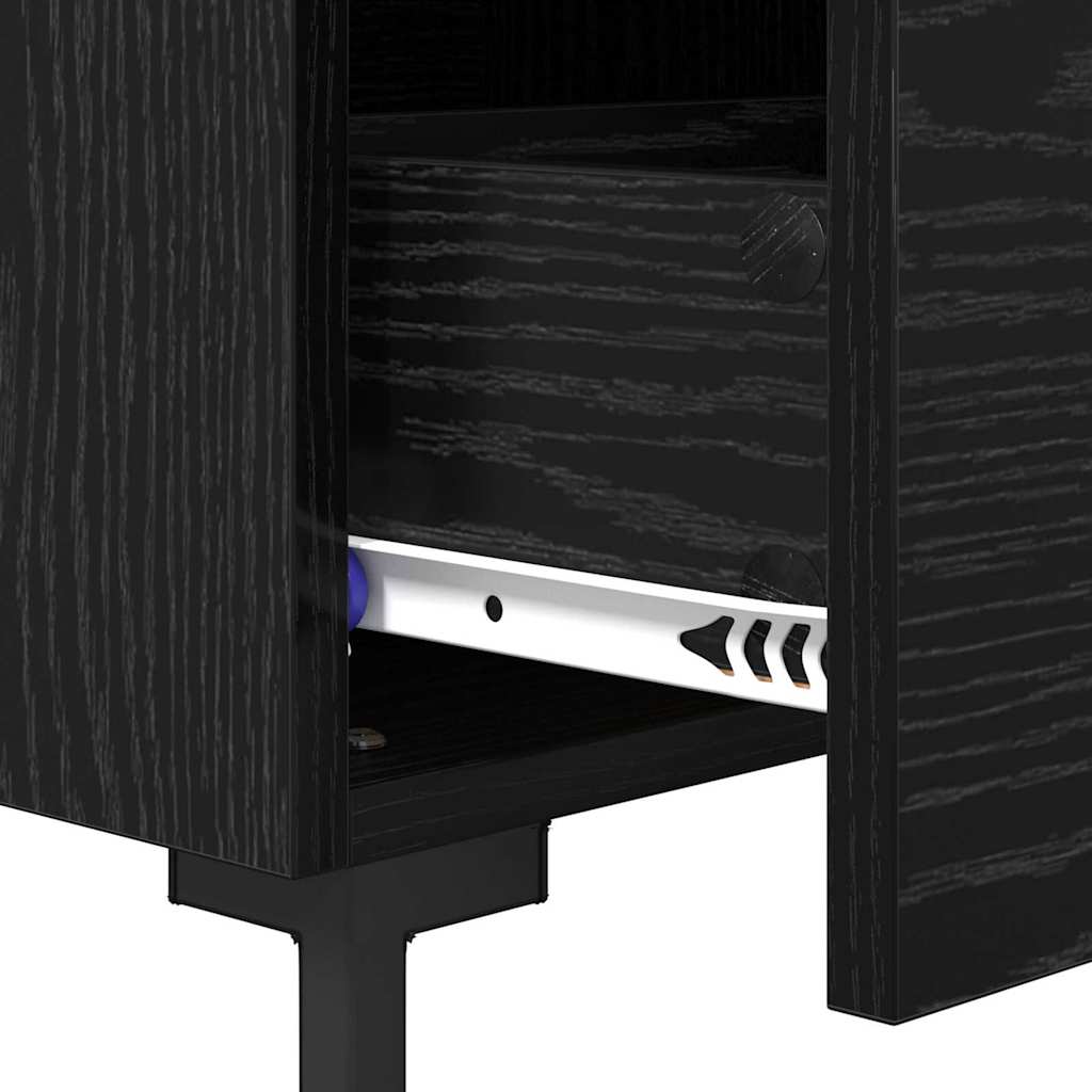Nachttisch 2 stk. Schwarz Eichen-Optik 40 x 35 x 47,5 cm