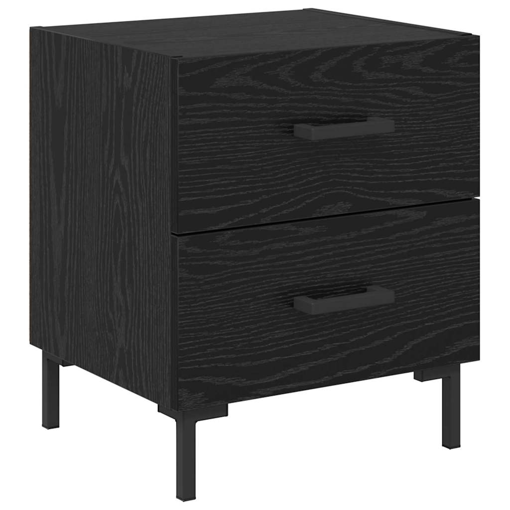 Nachttisch 2 stk. Schwarz Eichen-Optik 40 x 35 x 47,5 cm