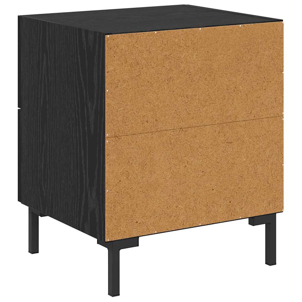 Nachttisch 2 stk. Schwarz Eichen-Optik 40 x 35 x 47,5 cm