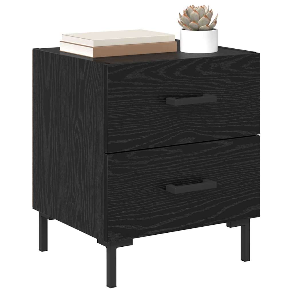 Nachttisch 2 stk. Schwarz Eichen-Optik 40 x 35 x 47,5 cm