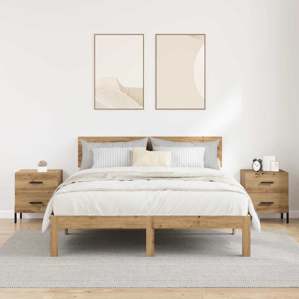 Nachttisch 2 Stk. Artisan-Eiche 40 x 35 x 47,5 cm Holzwerkstoff