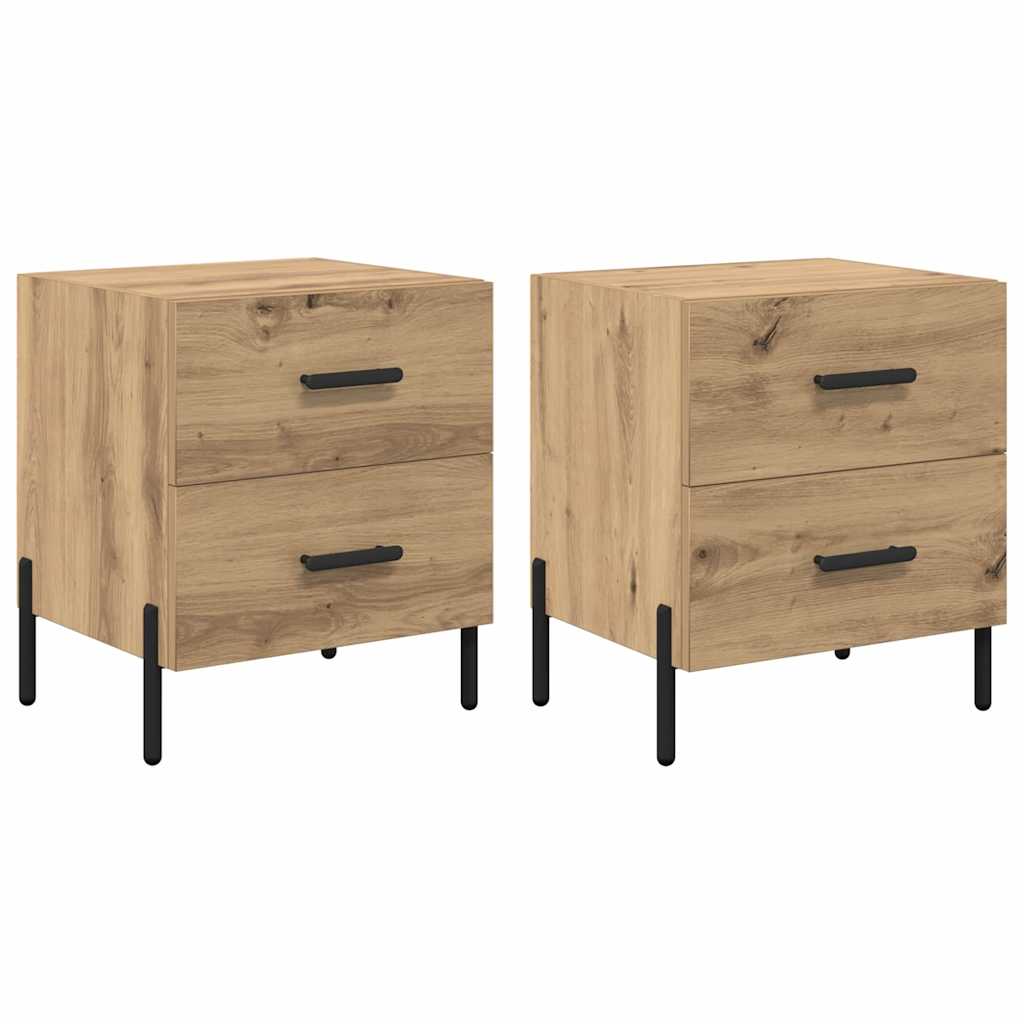 Nachttisch 2 Stk. Artisan-Eiche 40 x 35 x 47,5 cm Holzwerkstoff