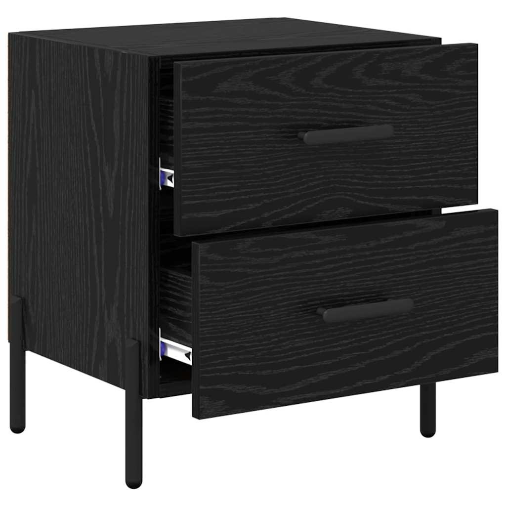 Nachttisch 2 Stk. Schwarz Eichen-Optik 40 x 35 x 47,5 cm