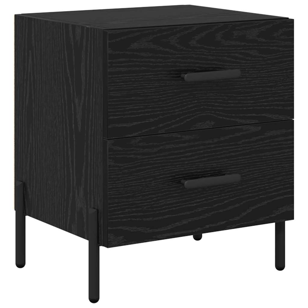 Nachttisch 2 Stk. Schwarz Eichen-Optik 40 x 35 x 47,5 cm