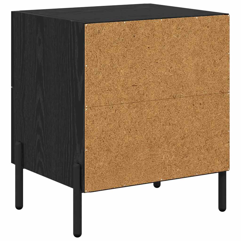 Nachttisch 2 Stk. Schwarz Eichen-Optik 40 x 35 x 47,5 cm