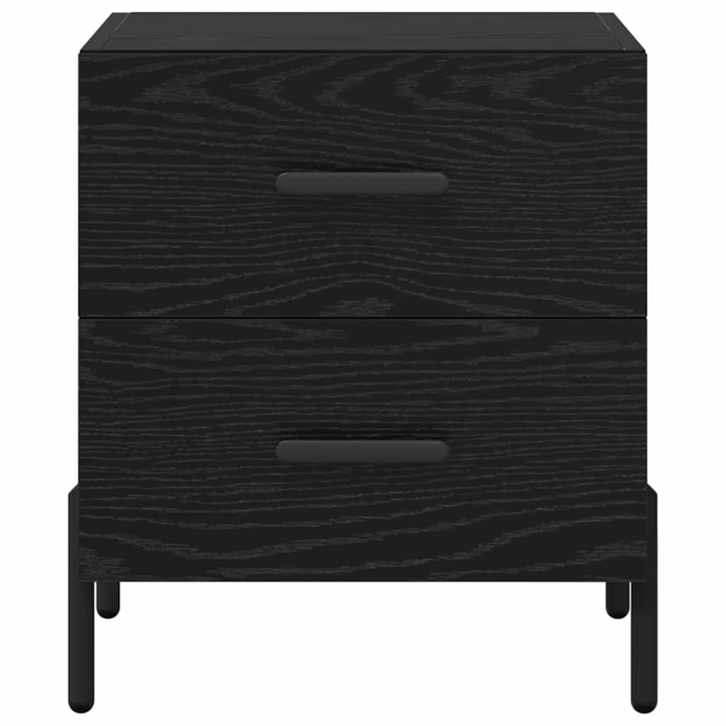 Nachttisch 2 Stk. Schwarz Eichen-Optik 40 x 35 x 47,5 cm