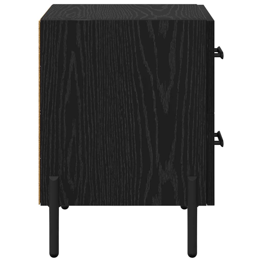 Nachttisch 2 Stk. Schwarz Eichen-Optik 40 x 35 x 47,5 cm