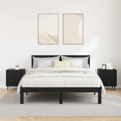 Nachttisch 2 stk. Schwarz Eichen-Optik 40 x 35 x 47,5 cm