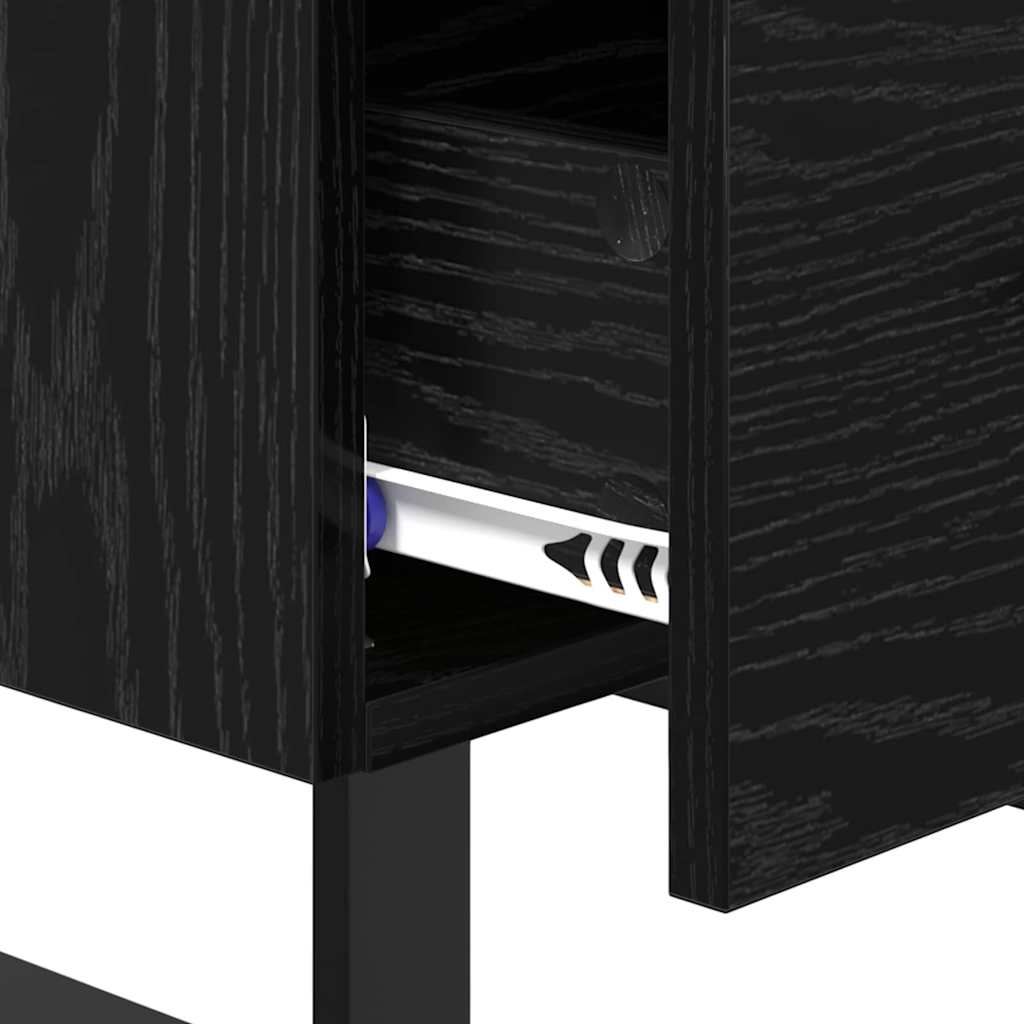 Nachttisch 2 stk. Schwarz Eichen-Optik 40 x 35 x 47,5 cm