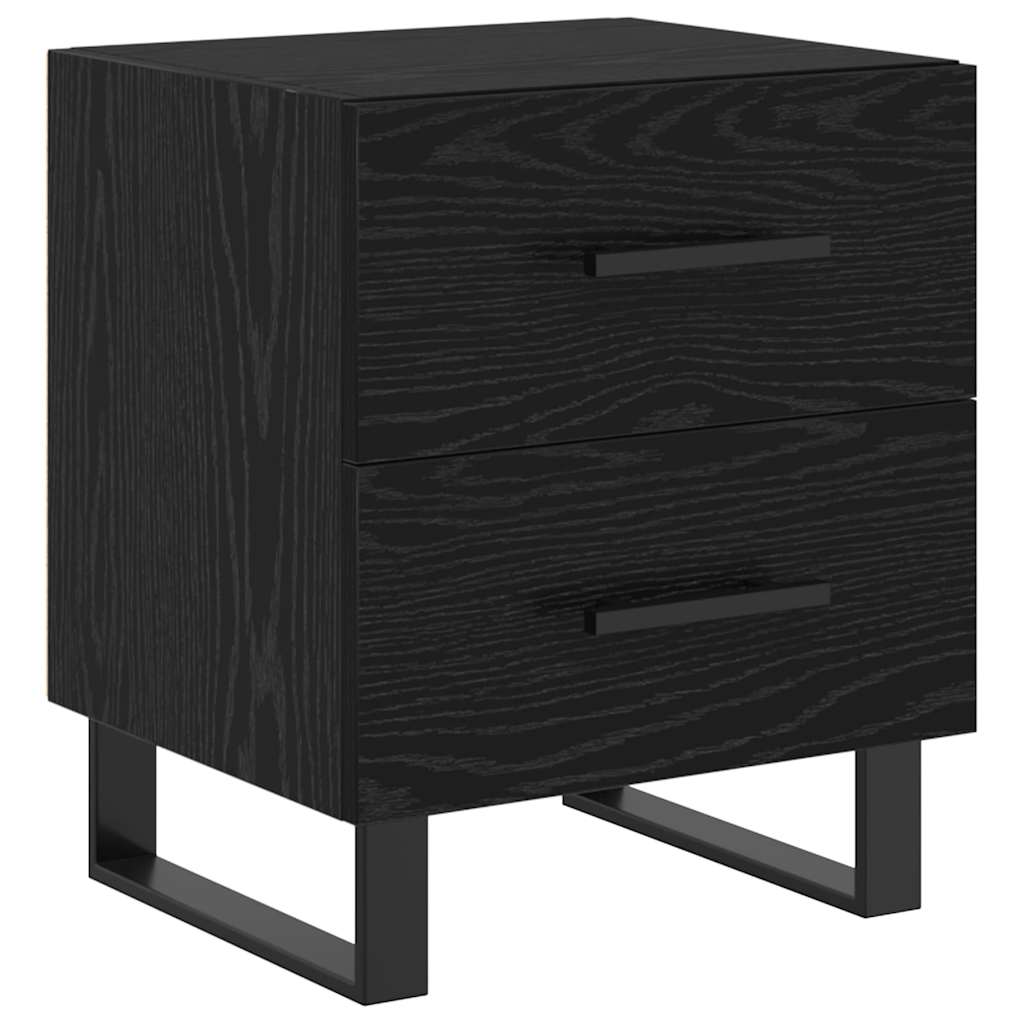 Nachttisch 2 stk. Schwarz Eichen-Optik 40 x 35 x 47,5 cm
