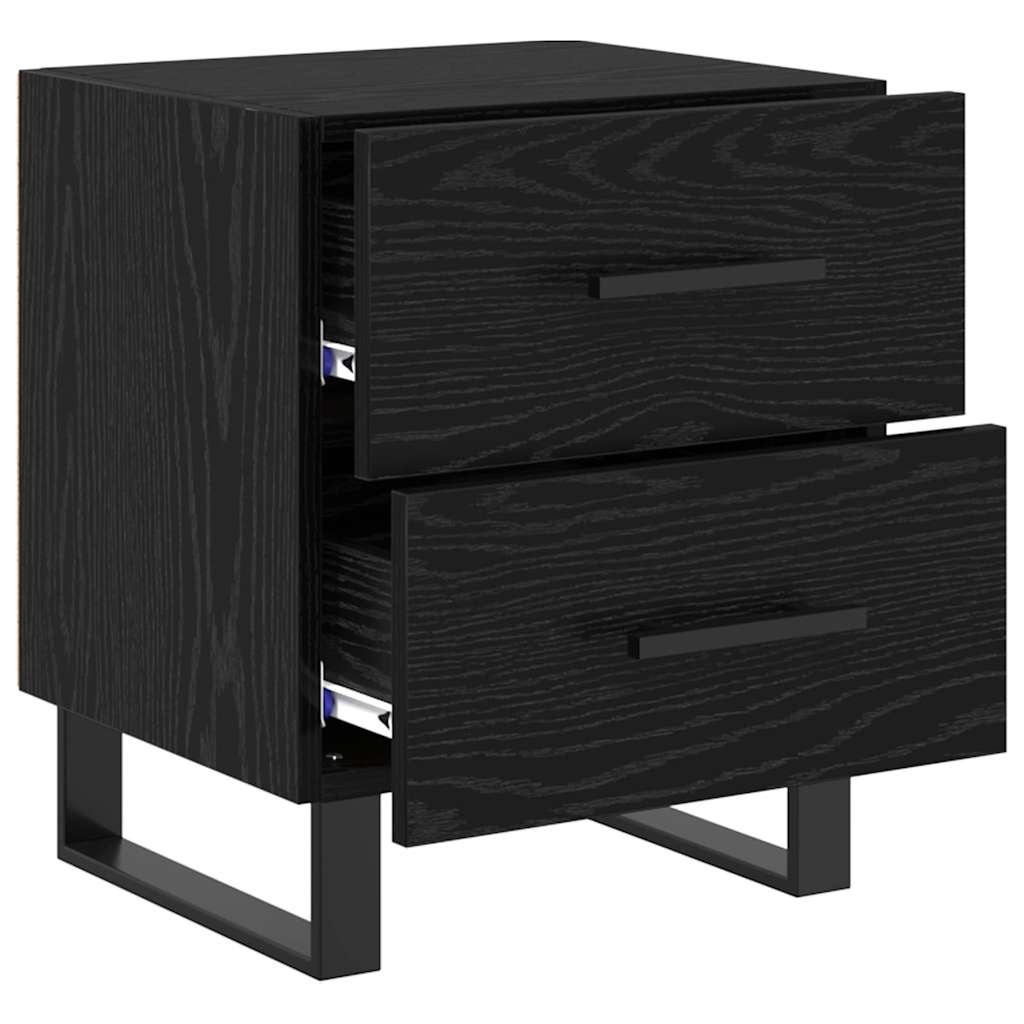 Nachttisch 2 stk. Schwarz Eichen-Optik 40 x 35 x 47,5 cm