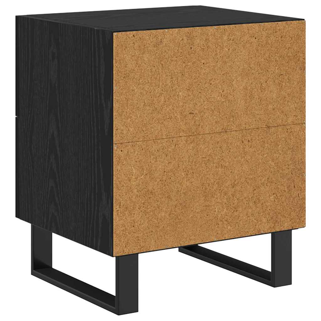 Nachttisch 2 stk. Schwarz Eichen-Optik 40 x 35 x 47,5 cm