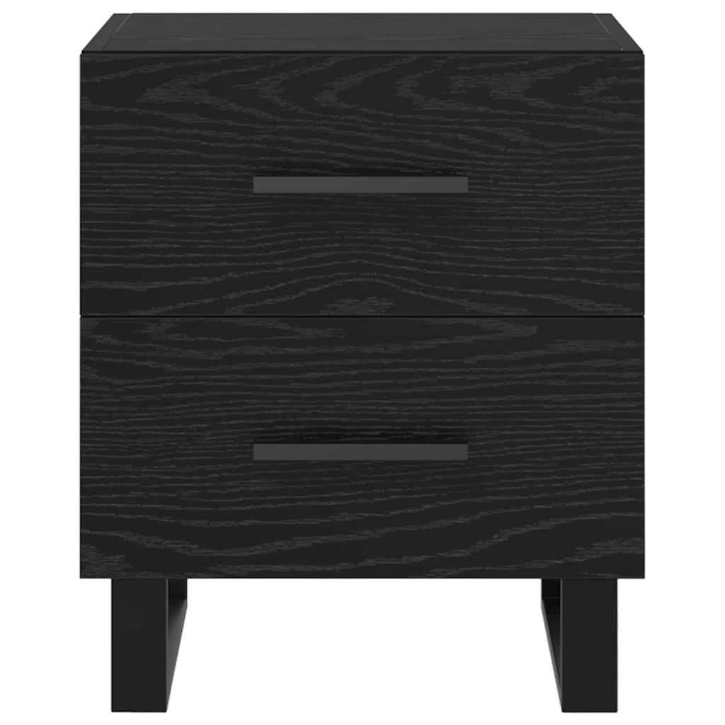 Nachttisch 2 stk. Schwarz Eichen-Optik 40 x 35 x 47,5 cm