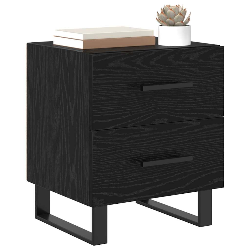 Nachttisch 2 stk. Schwarz Eichen-Optik 40 x 35 x 47,5 cm