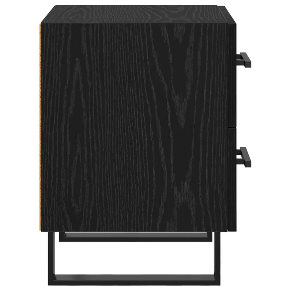 Nachttisch 2 stk. Schwarz Eichen-Optik 40 x 35 x 47,5 cm