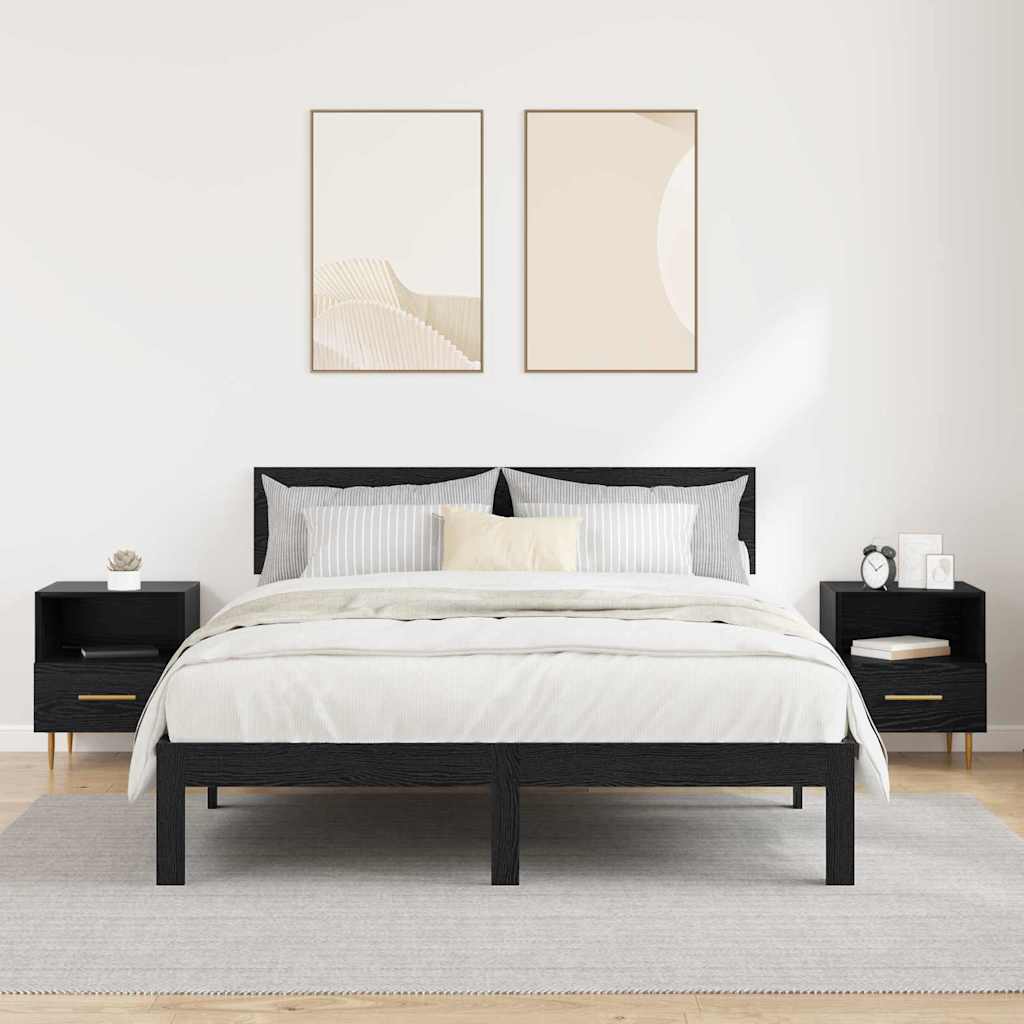 Nachttisch 2 Stk. Schwarz 40 x 35 x 47,5 cm Holzwerkstoff