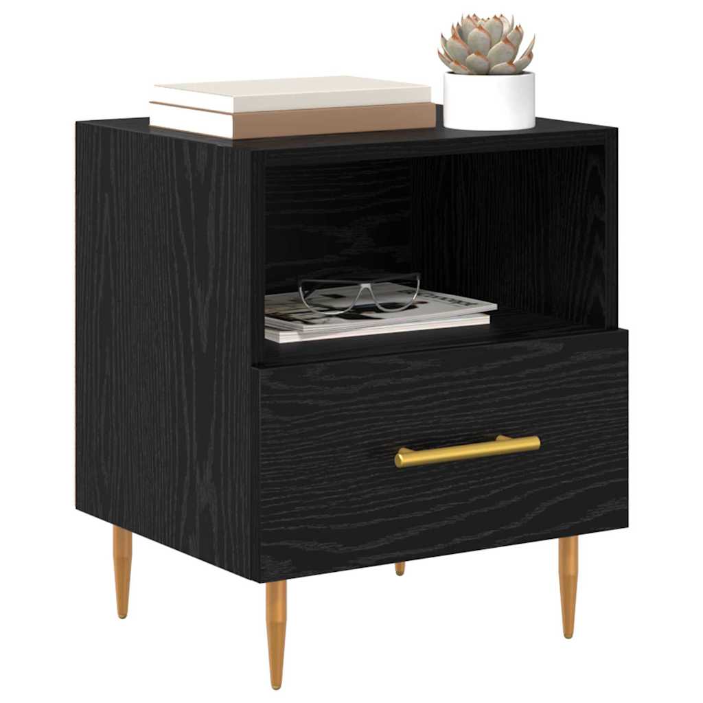 Nachttisch 2 Stk. Schwarz 40 x 35 x 47,5 cm Holzwerkstoff