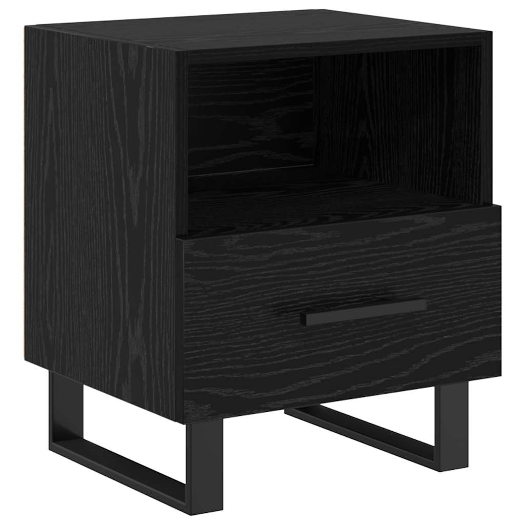 Nachttisch 2 Stk. Schwarz Eichen-Optik 40 x 35 x 47,5 cm