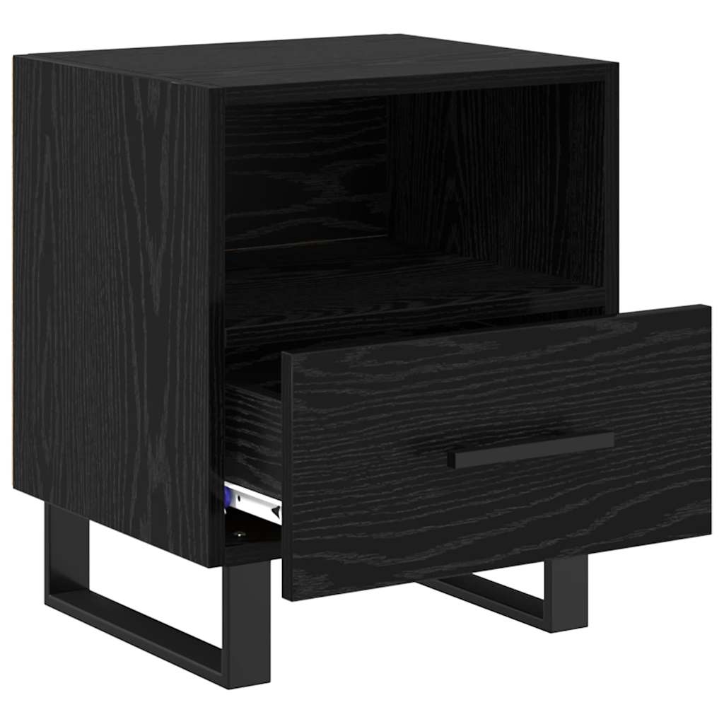 Nachttisch 2 Stk. Schwarz Eichen-Optik 40 x 35 x 47,5 cm