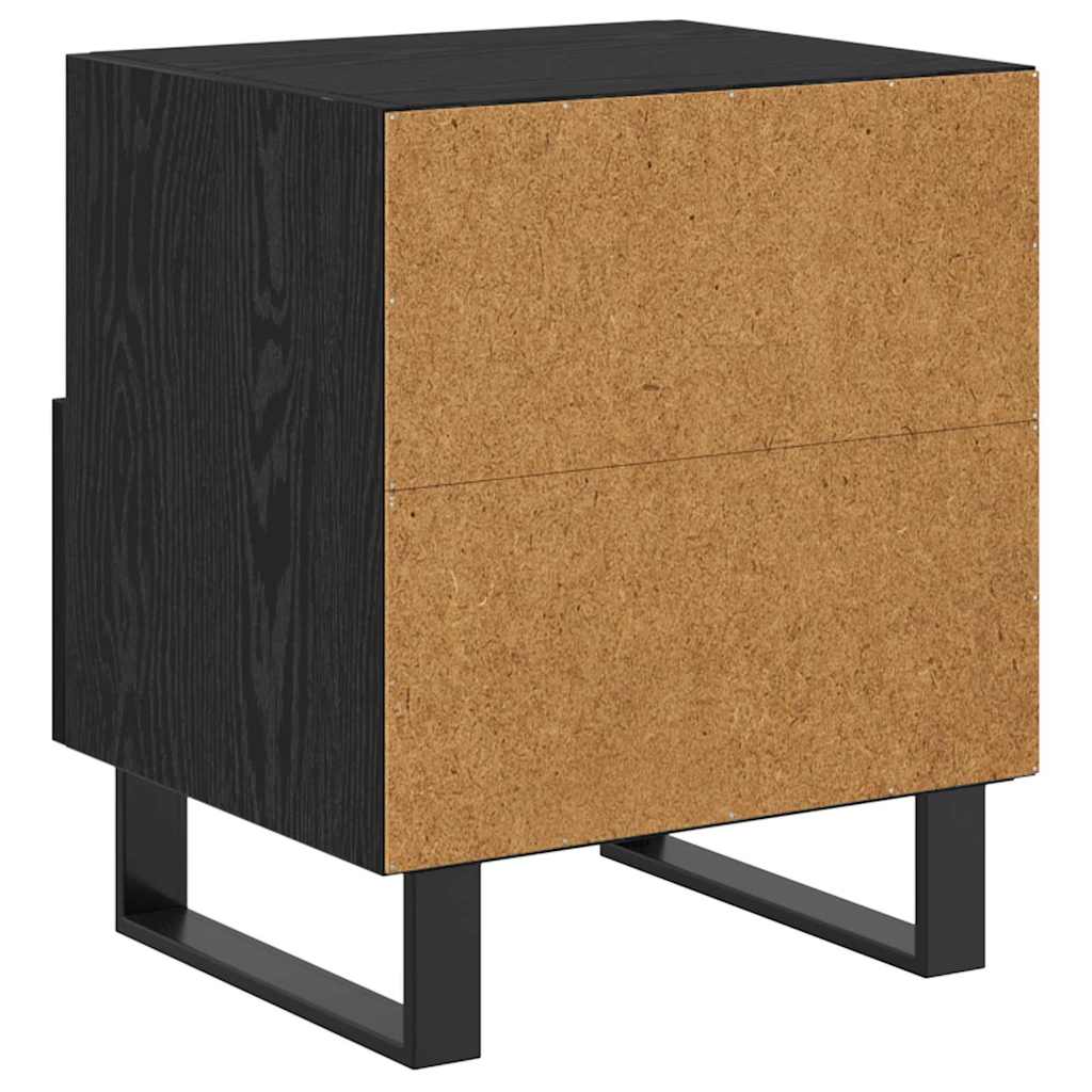 Nachttisch 2 Stk. Schwarz Eichen-Optik 40 x 35 x 47,5 cm