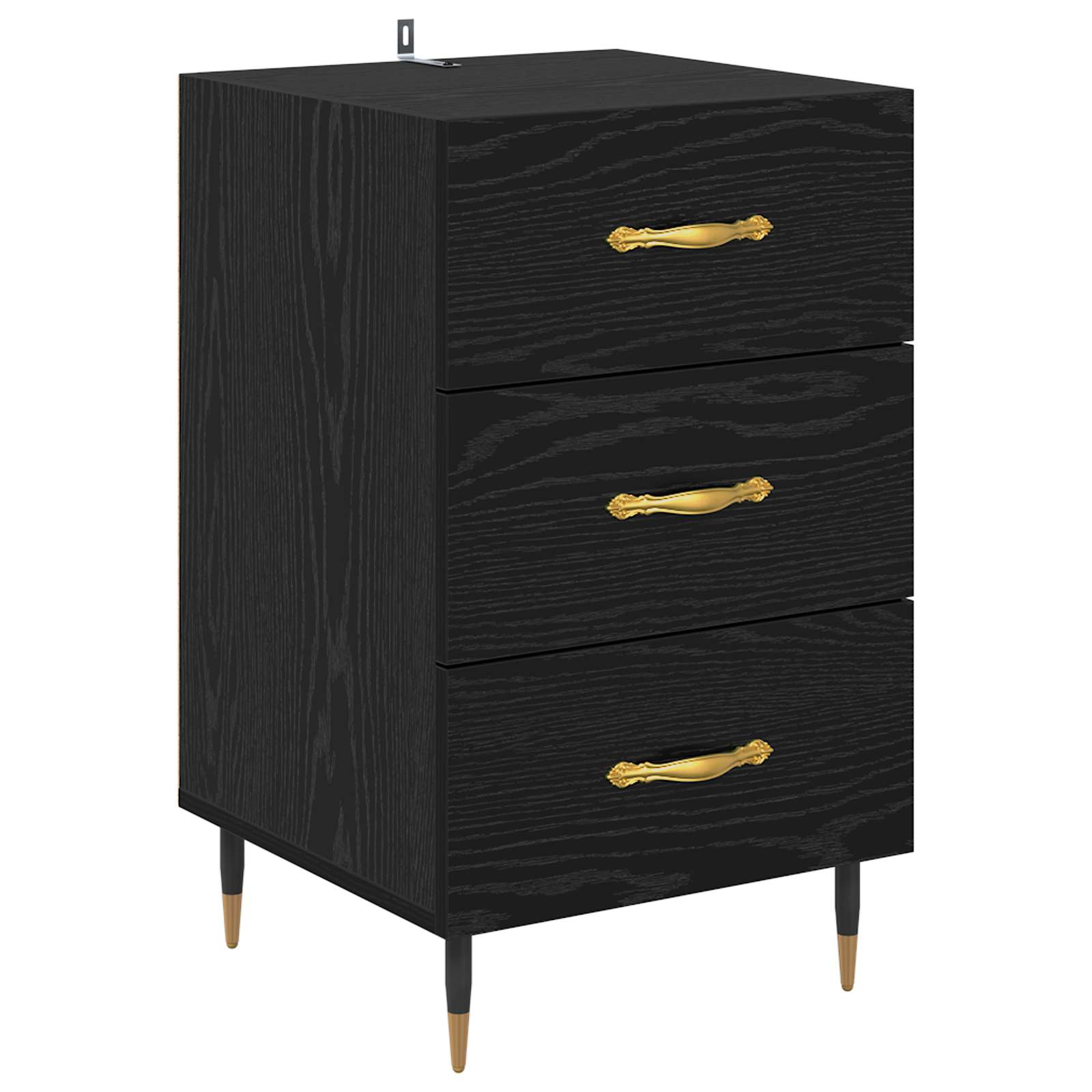Nachttisch Schwarz Eichen-Optik 40 x 40 x 66 cm Holzwerkstoff