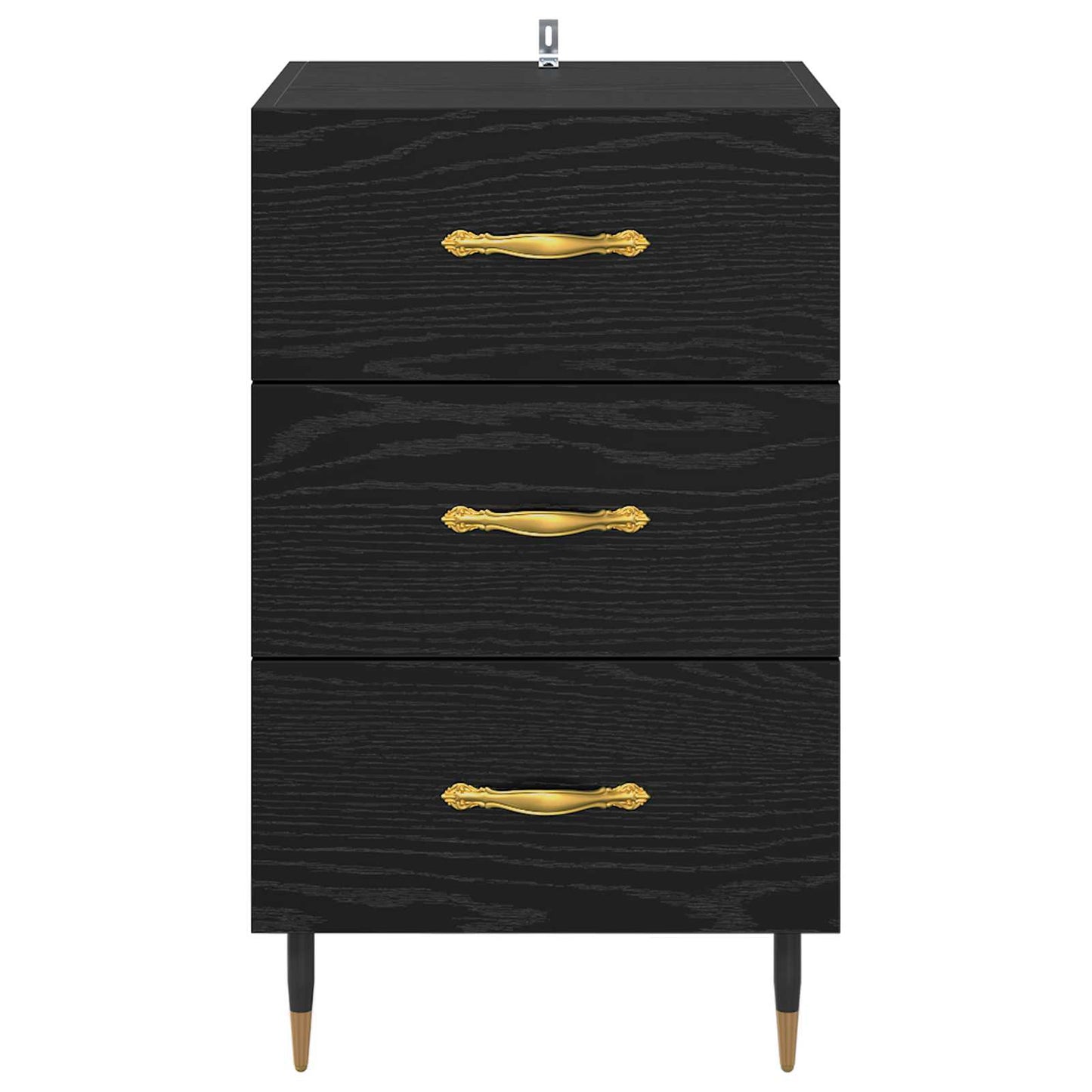 Nachttisch Schwarz Eichen-Optik 40 x 40 x 66 cm Holzwerkstoff