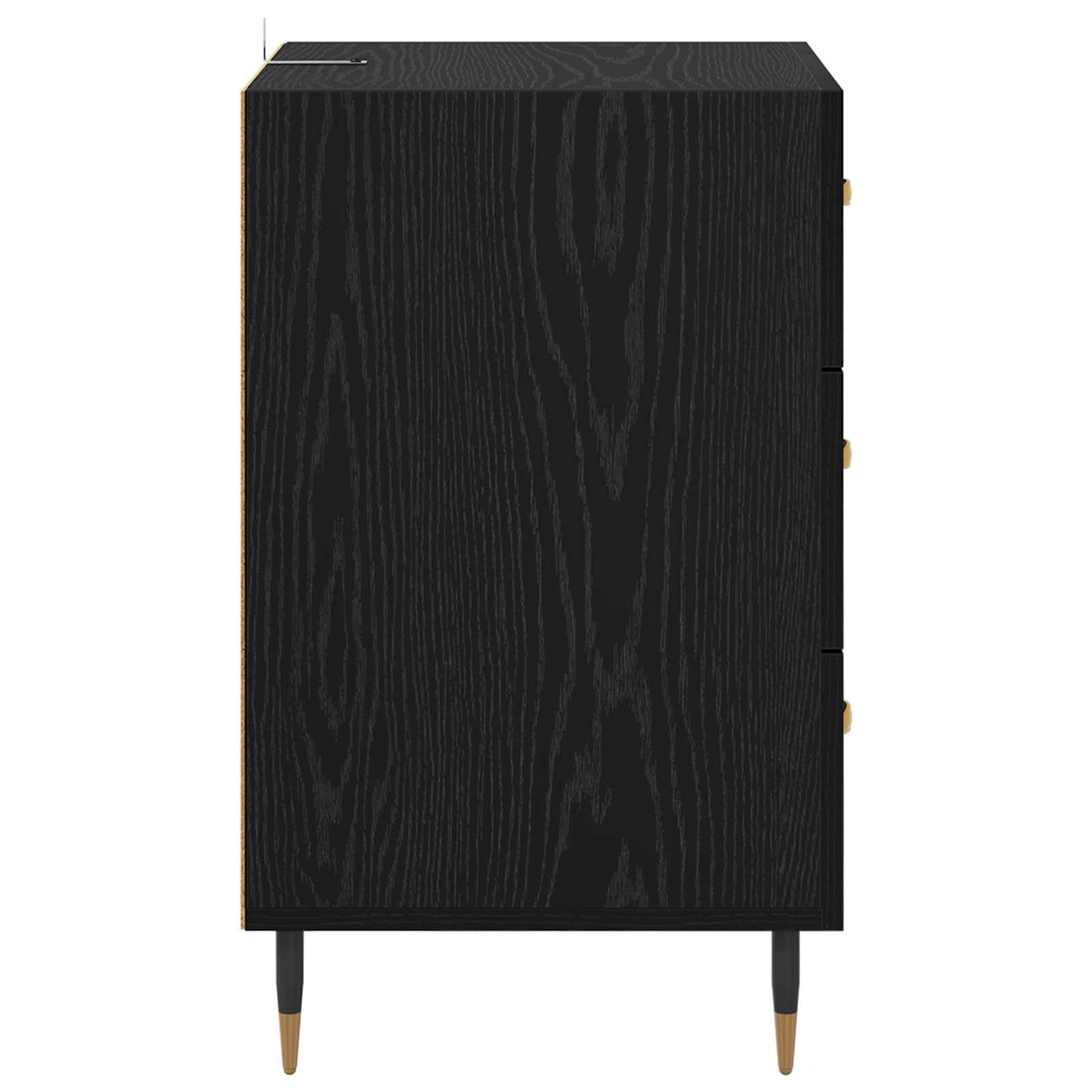 Nachttisch Schwarz Eichen-Optik 40 x 40 x 66 cm Holzwerkstoff
