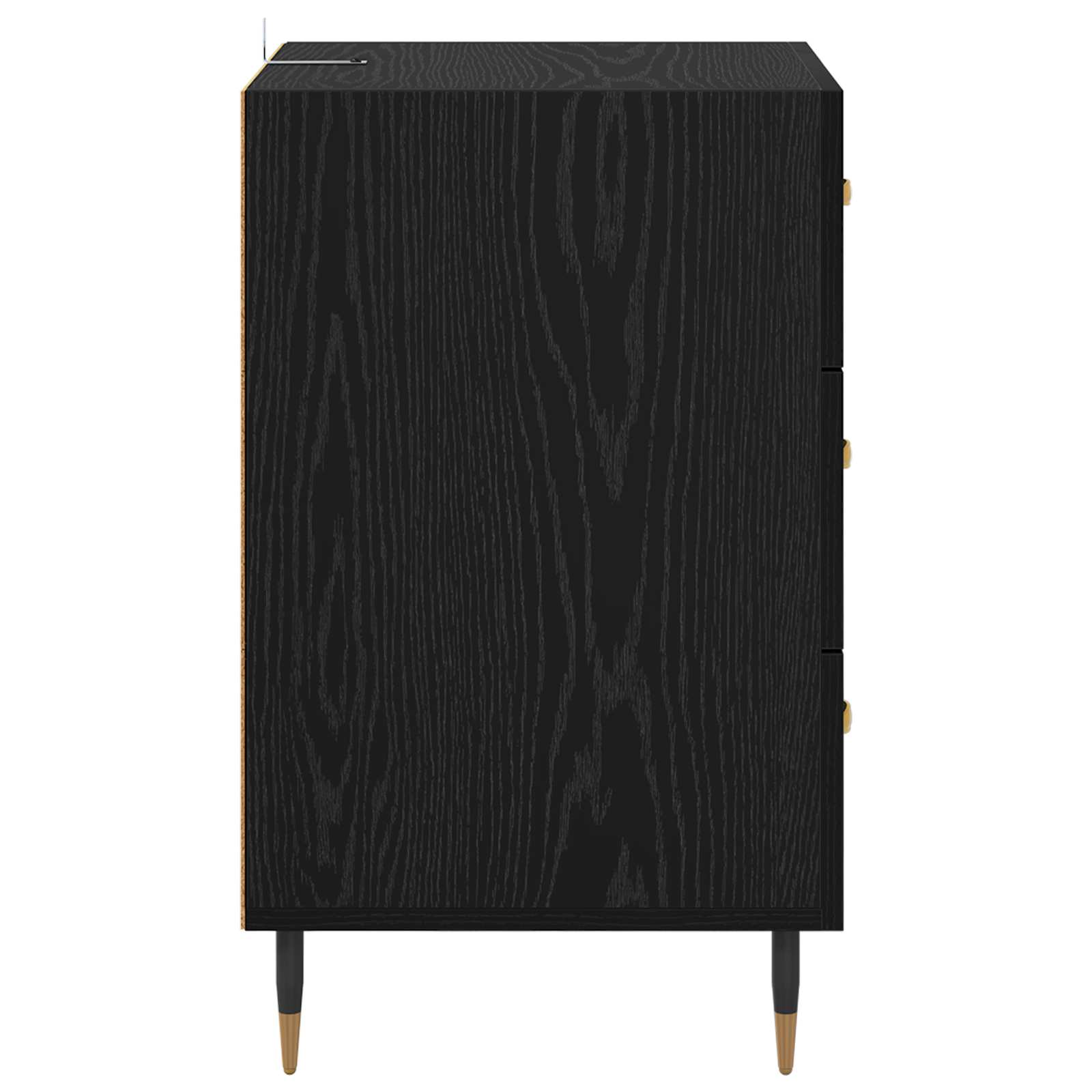 Nachttisch Schwarz Eichen-Optik 40 x 40 x 66 cm Holzwerkstoff