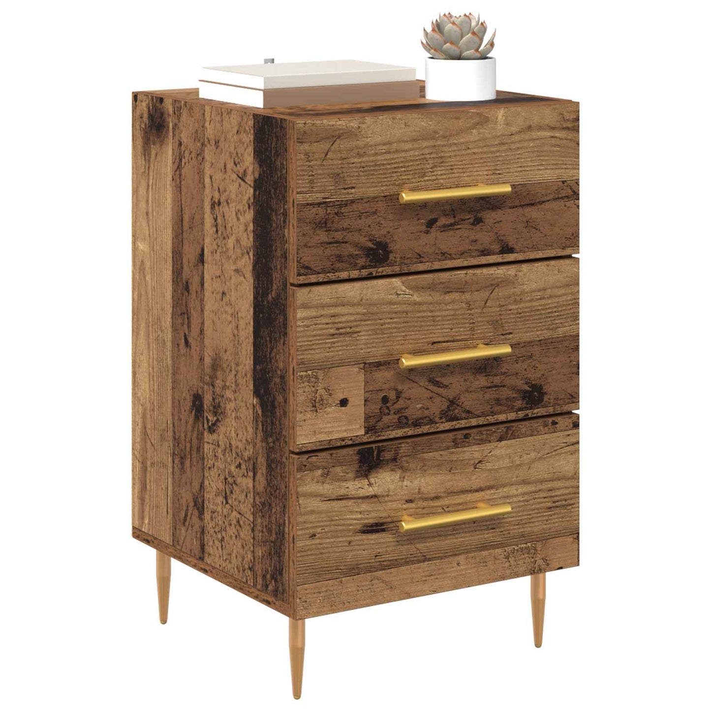 Nachttisch Altholz 40 x 40 x 66 cm Holzwerkstoff