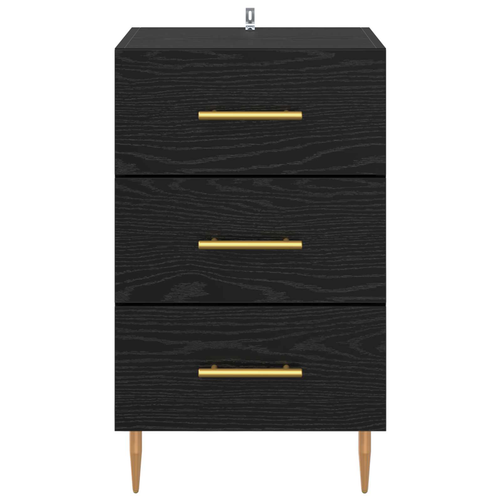 Nachttisch Schwarz Eichen-Optik 40 x 40 x 66 cm Holzwerkstoff