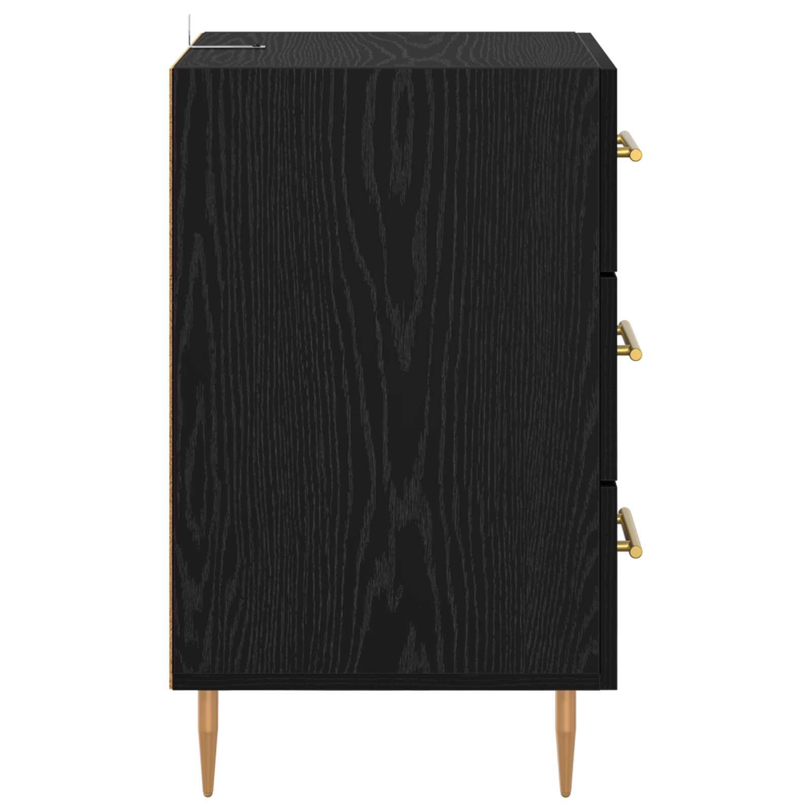 Nachttisch Schwarz Eichen-Optik 40 x 40 x 66 cm Holzwerkstoff