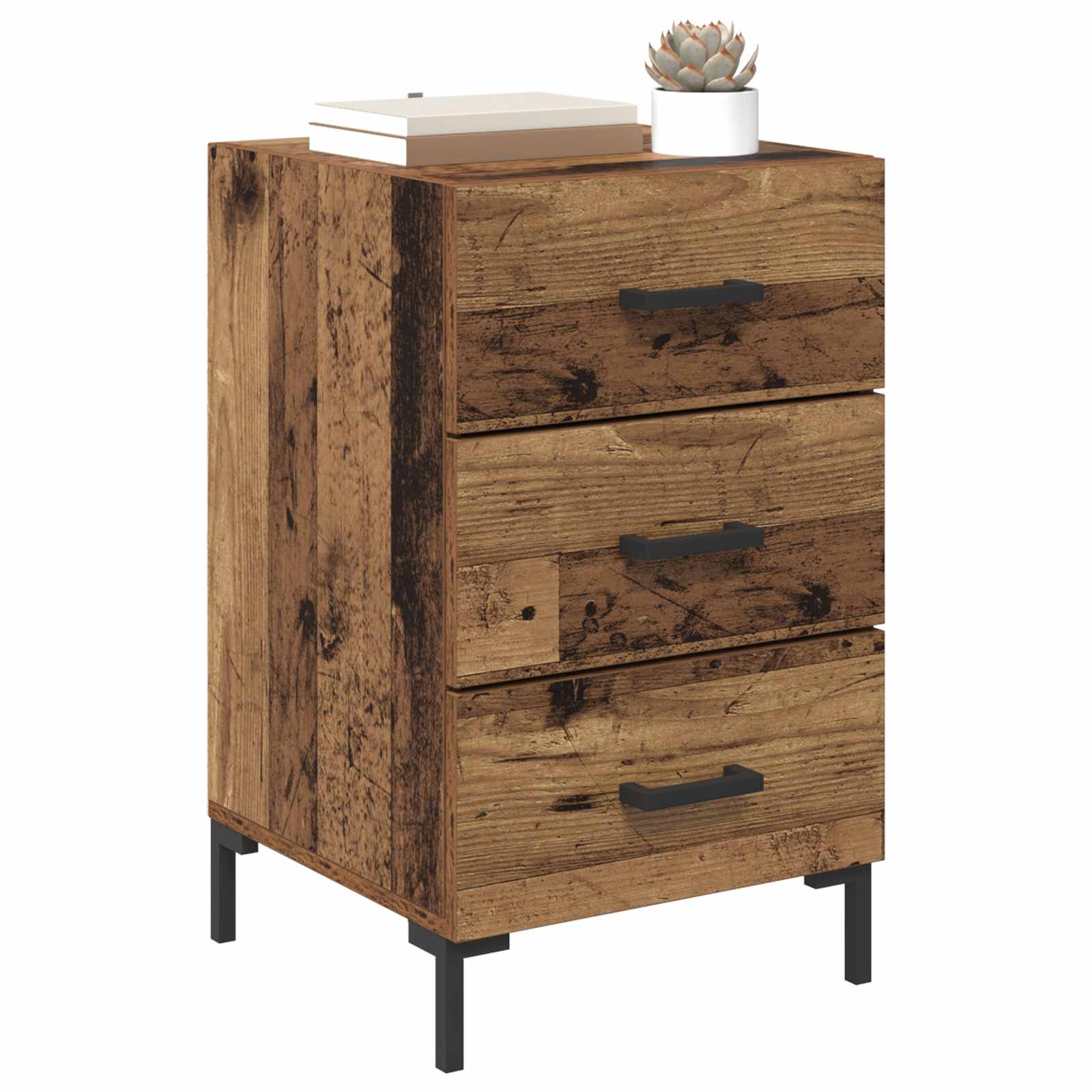Nachttisch Altholz 40 x 40 x 66 cm Holzwerkstoff