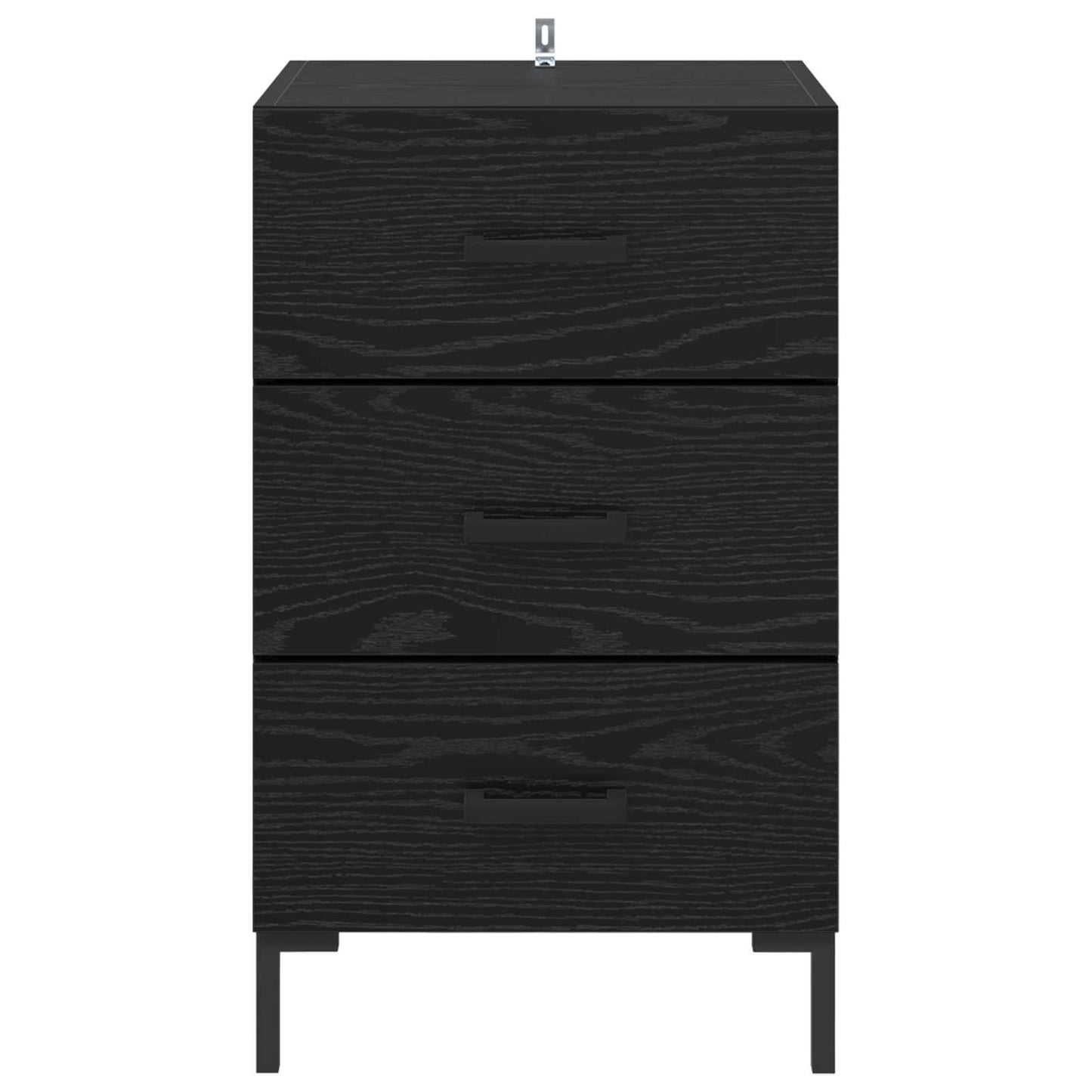 Nachttisch Schwarz Eichen-Optik 40 x 40 x 66 cm Holzwerkstoff