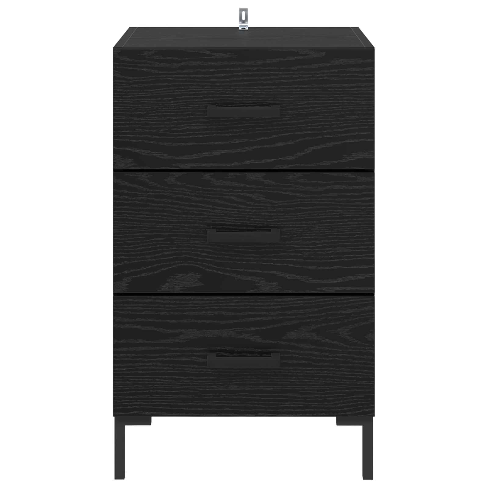 Nachttisch Schwarz Eichen-Optik 40 x 40 x 66 cm Holzwerkstoff