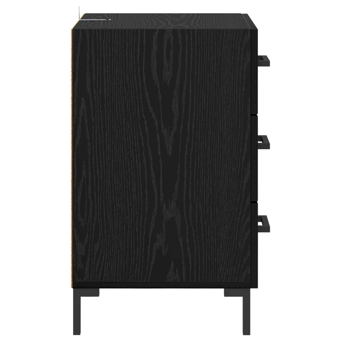 Nachttisch Schwarz Eichen-Optik 40 x 40 x 66 cm Holzwerkstoff