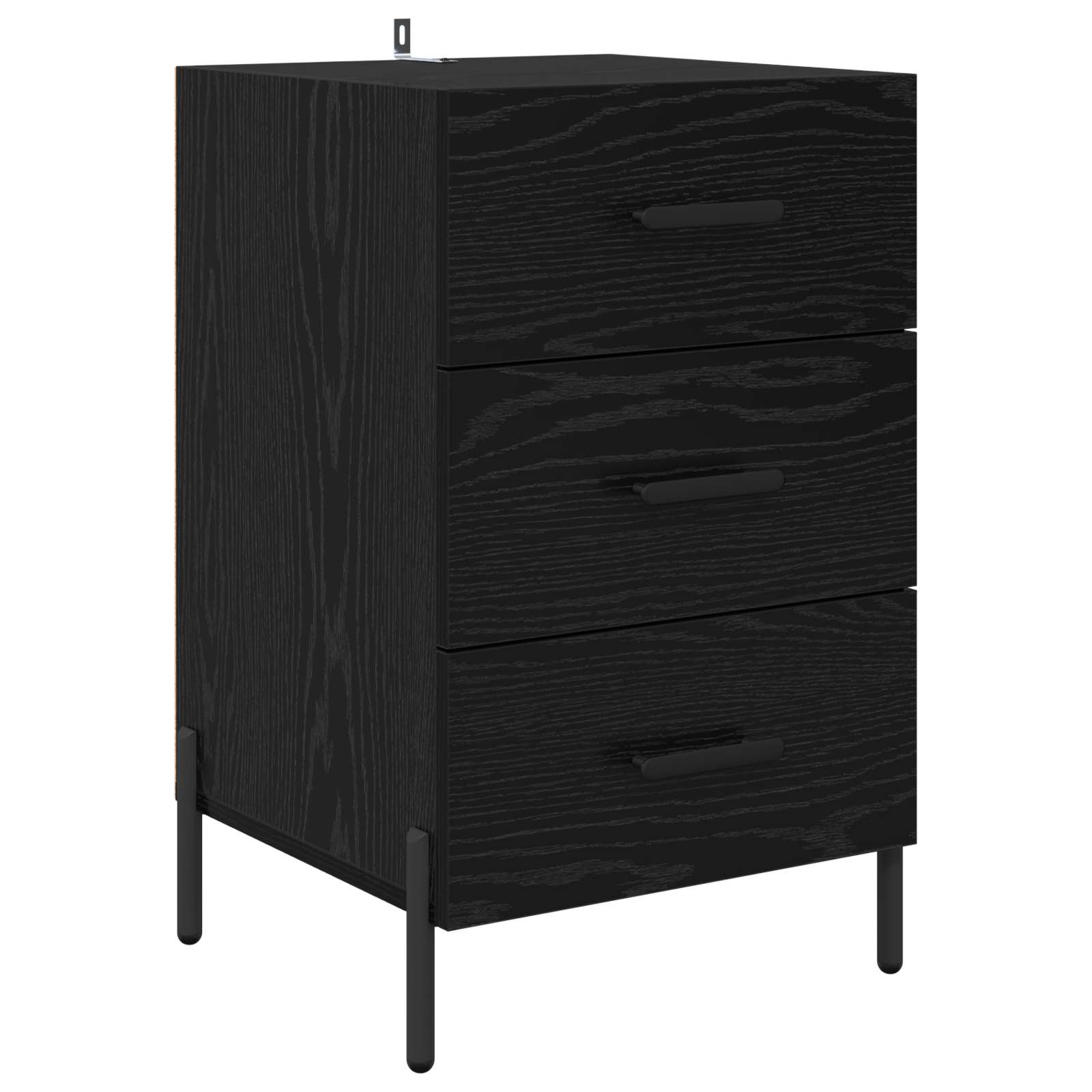 Nachttisch Schwarz Eichen-Optik 40 x 40 x 66 cm Holzwerkstoff