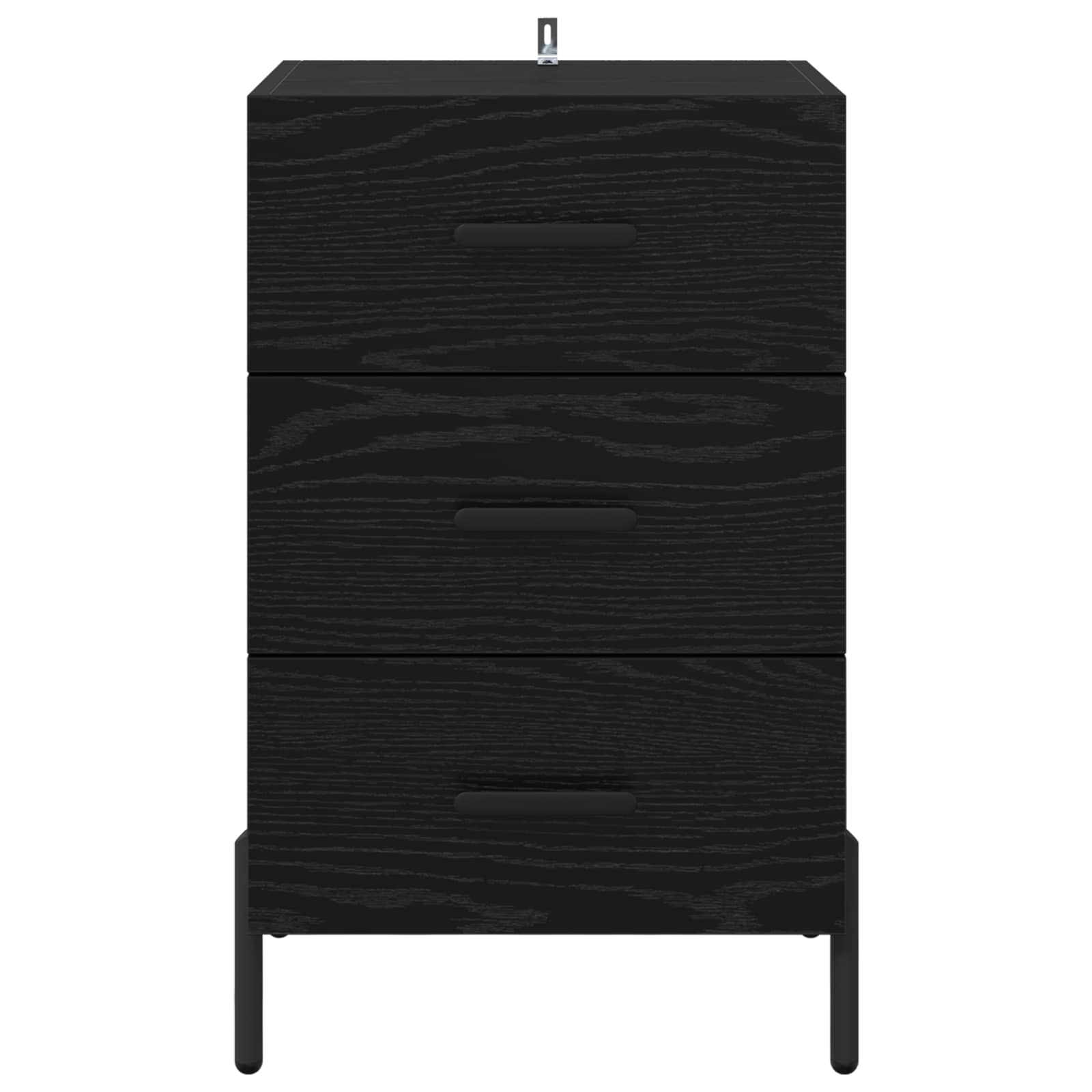 Nachttisch Schwarz Eichen-Optik 40 x 40 x 66 cm Holzwerkstoff