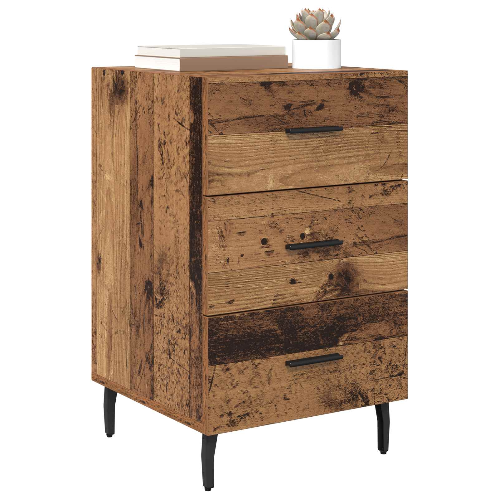 Nachttisch Altholz 40 x 40 x 66 cm Holzwerkstoff