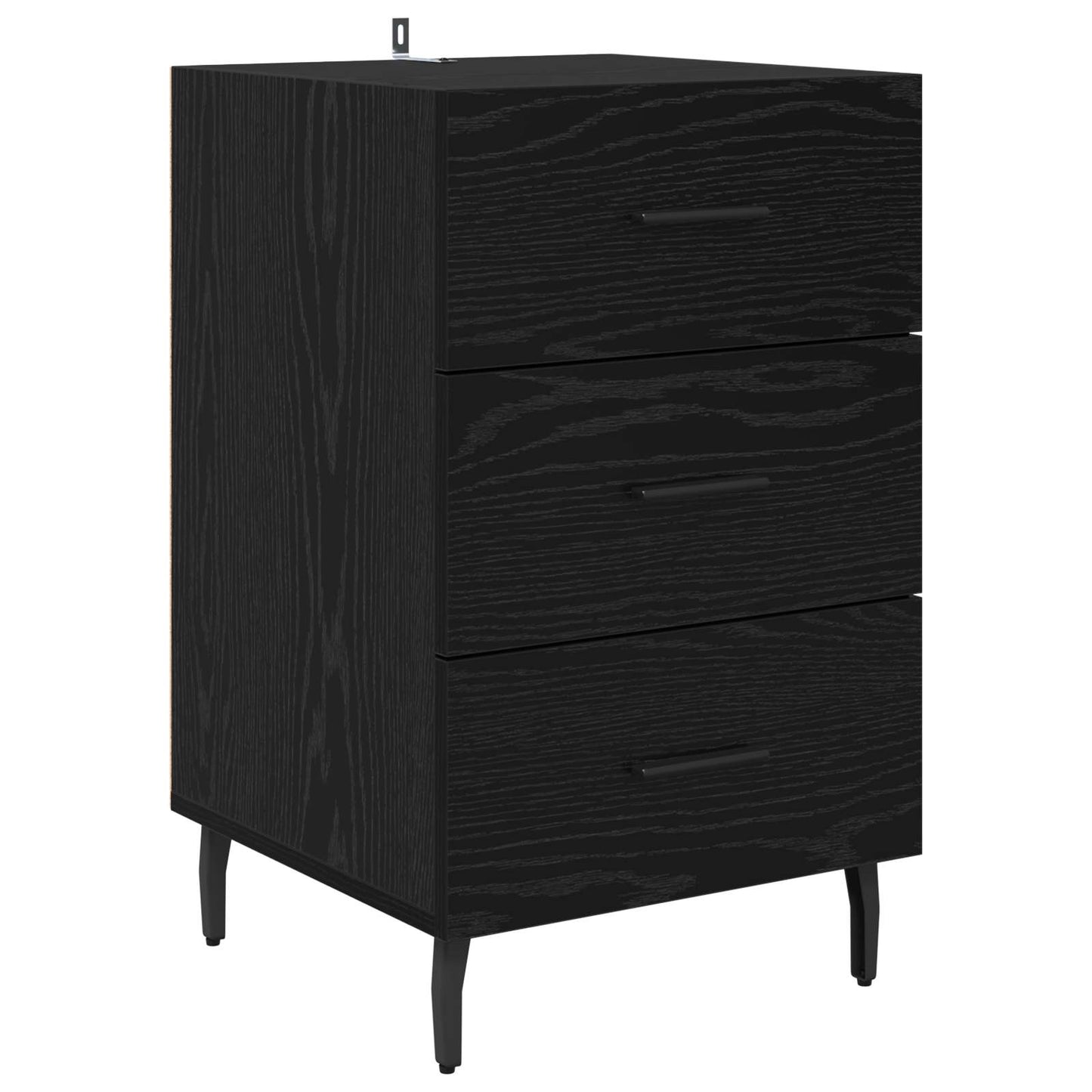 Nachttisch Schwarz Eichen-Optik 40 x 40 x 66 cm Holzwerkstoff