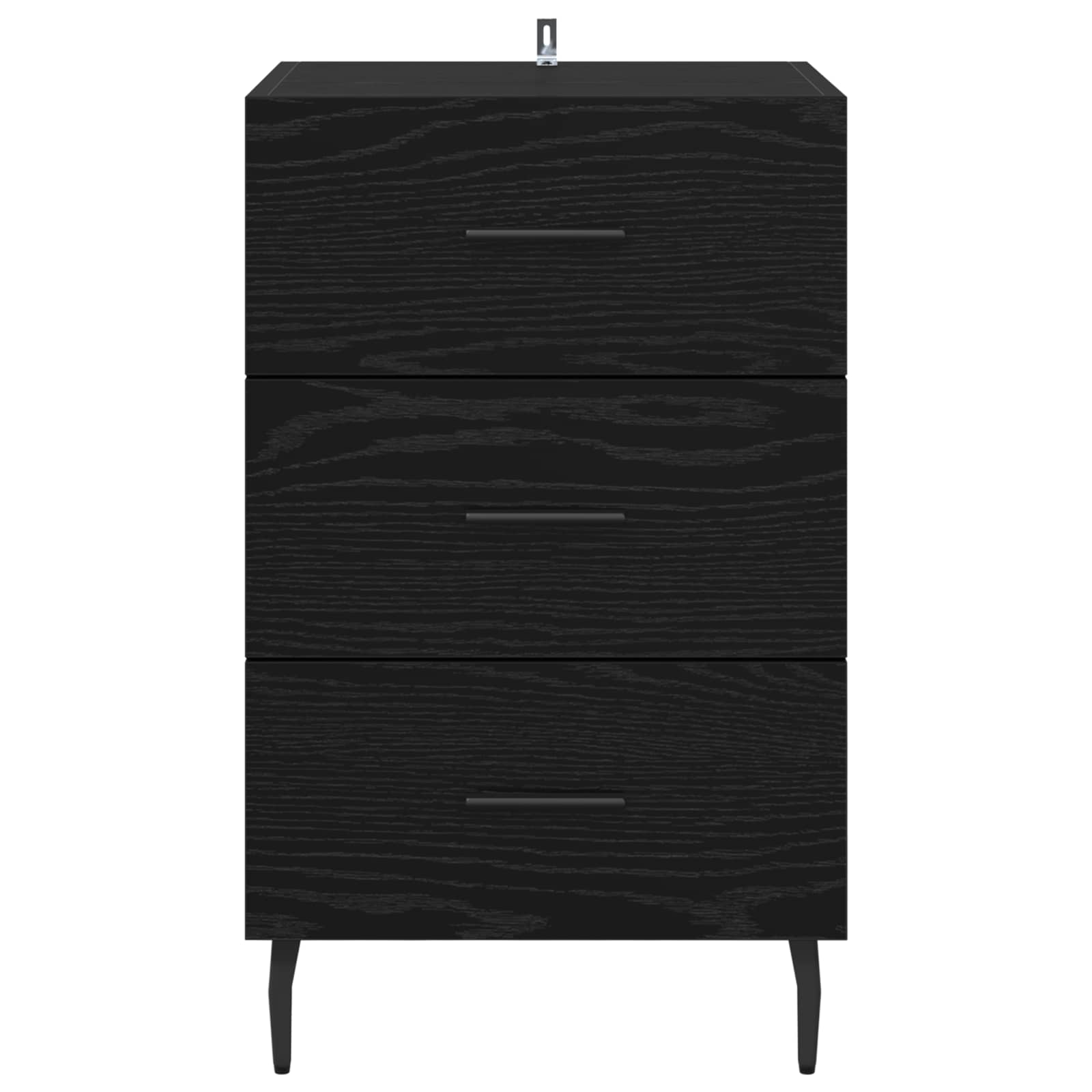 Nachttisch Schwarz Eichen-Optik 40 x 40 x 66 cm Holzwerkstoff