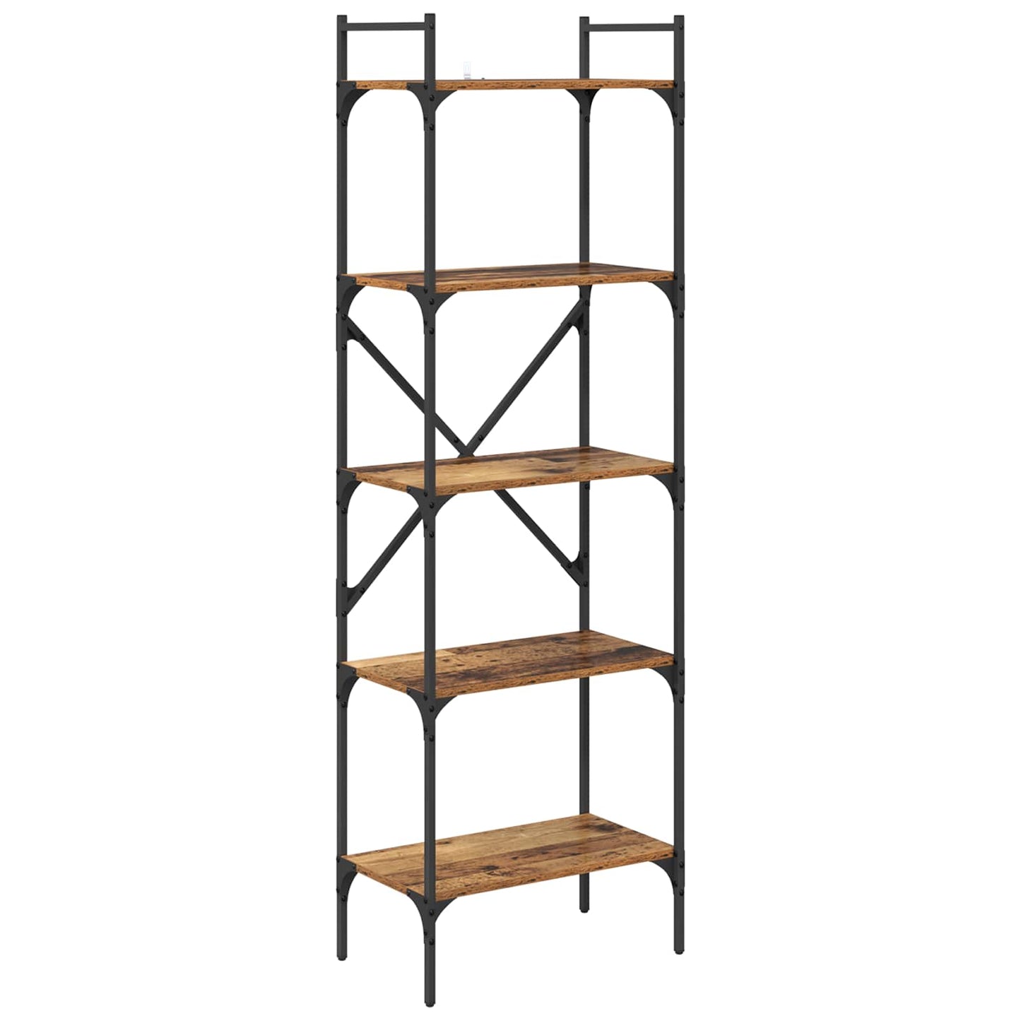 Bücherregal 5 Ebenen 56 x 32 x 174 cm Holzwerkstoff Altholz