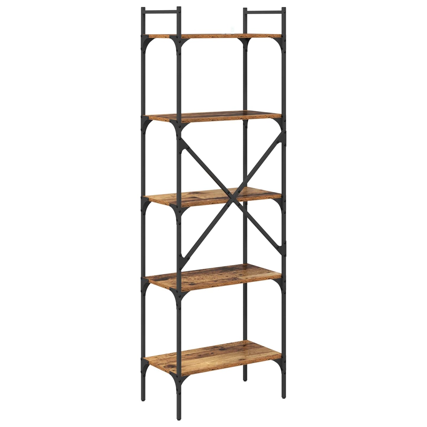 Bücherregal 5 Ebenen 56 x 32 x 174 cm Holzwerkstoff Altholz
