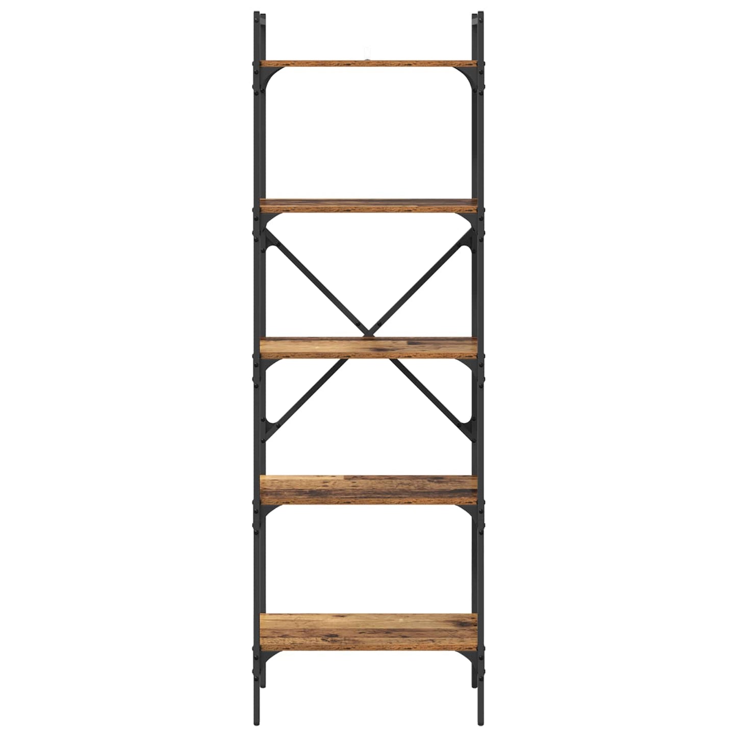 Bücherregal 5 Ebenen 56 x 32 x 174 cm Holzwerkstoff Altholz